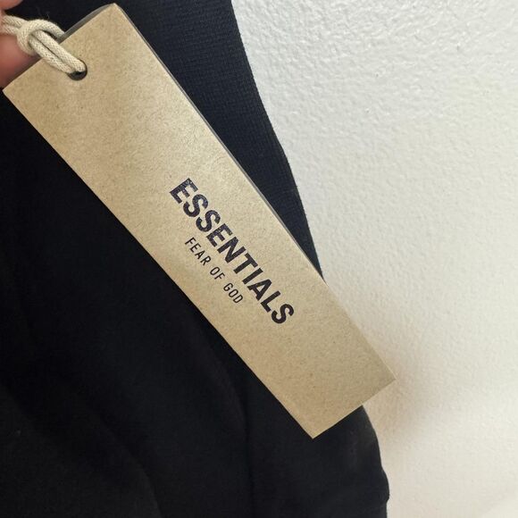 Fear Of God Essentials Hoodie Mens Small Black Fleece Pullover Sweatshirt Logo - Picture 7 of 15